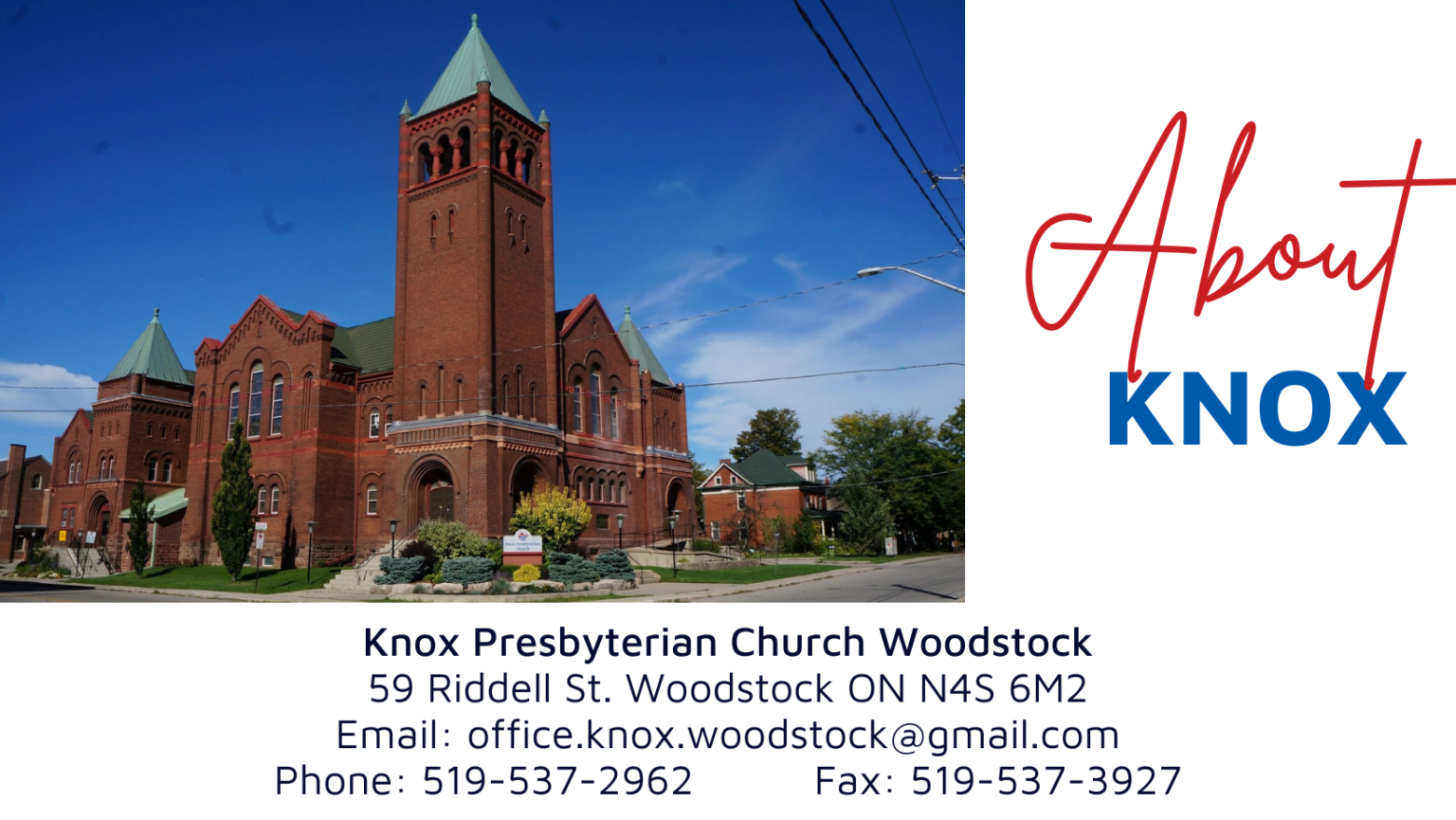 About Us Knox Presbyterian Church